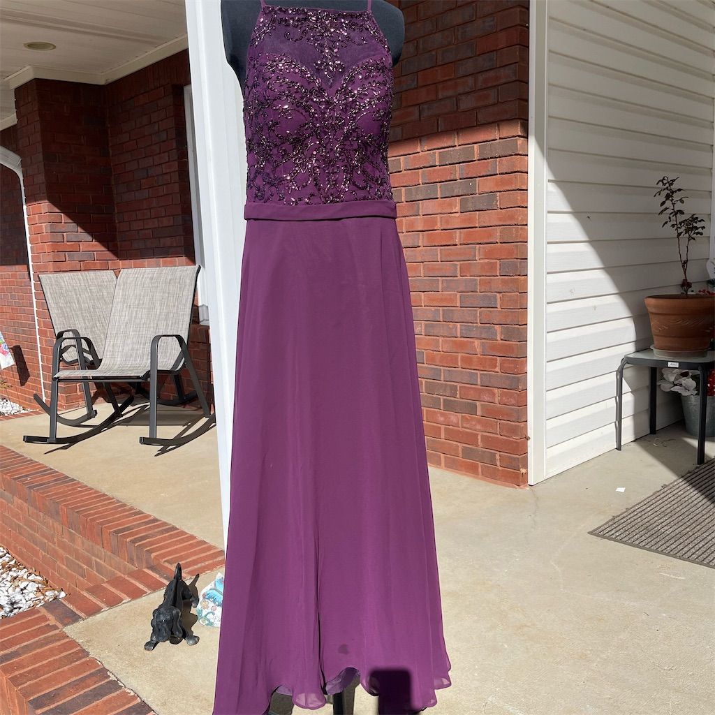 Mori Lee By Madeline Gardner Purple Formal Gown Sz 10 Dress Prom Wedding Elegant